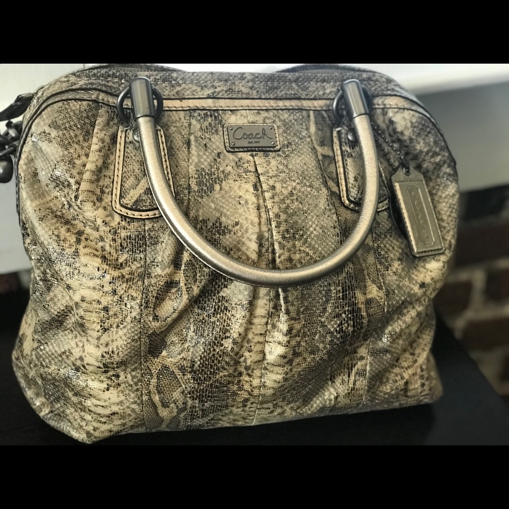 Final Markdown Authentic Coach Python Bag Euc - image 1